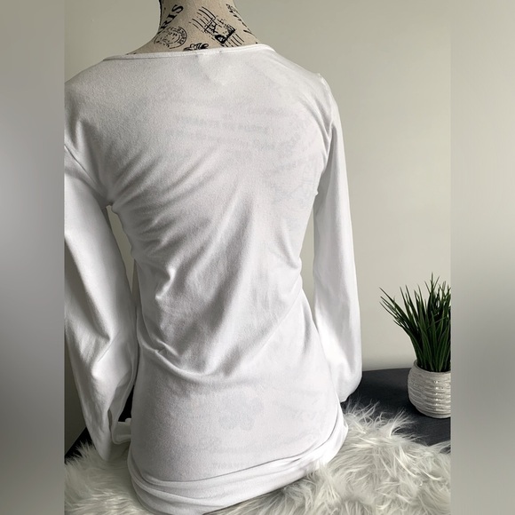 2pc C’est Moi Shell Black/Long sleeve top white SZ:OS - Picture 6 of 6